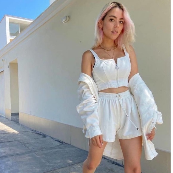 H&M x Lee White Denim Corset Top NEVER WORN! - Picture 3 of 5